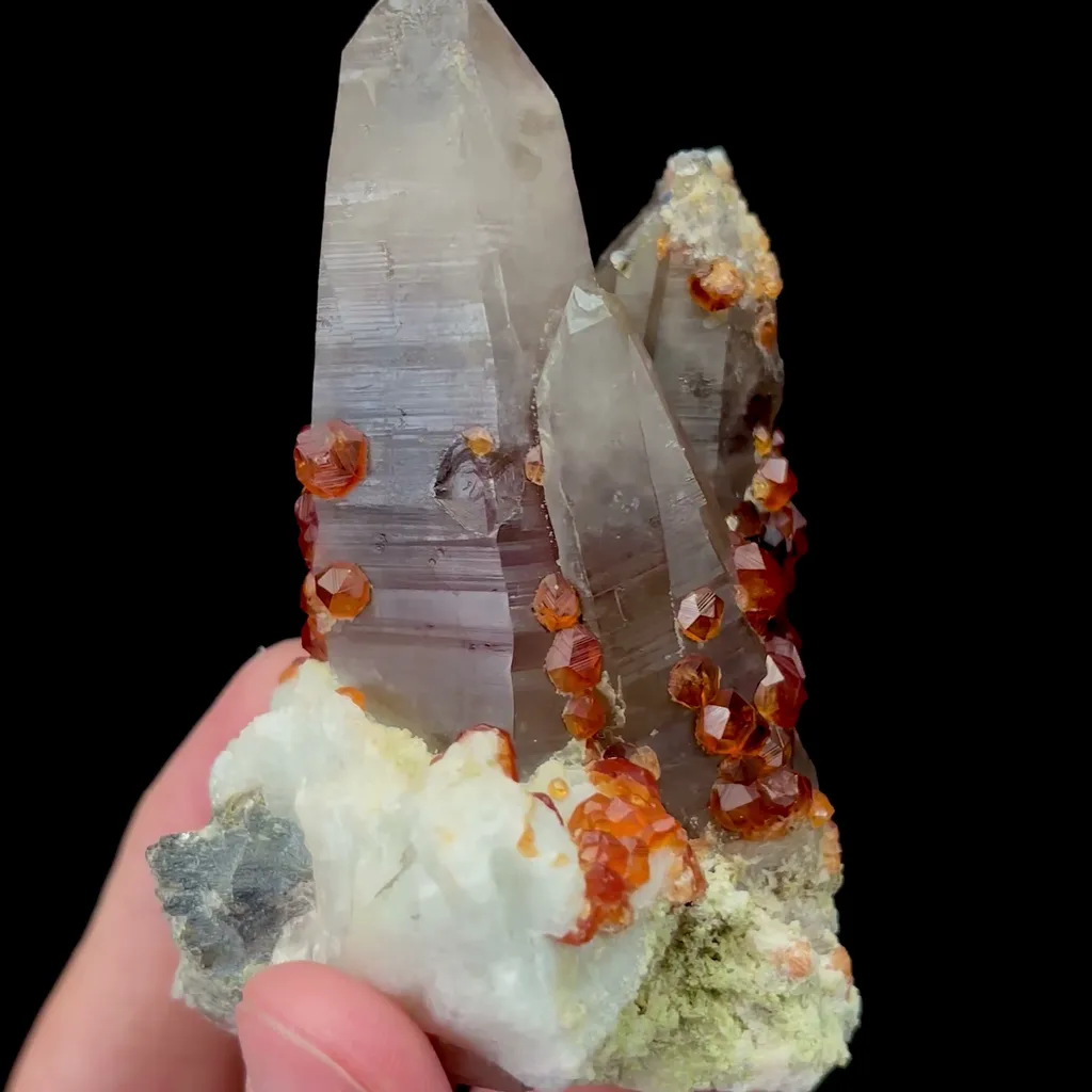 Natural Garnet and Smoky Quartz Mineral Specimen,High Quality Specimen,YUNXIAO,FUJIAN,CHINA(50*48*85mm) - image 2