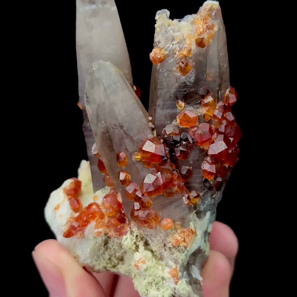 Natural Garnet and Smoky Quartz Mineral Specimen,High Quality Specimen,YUNXIAO,FUJIAN,CHINA(50*48*85mm) image