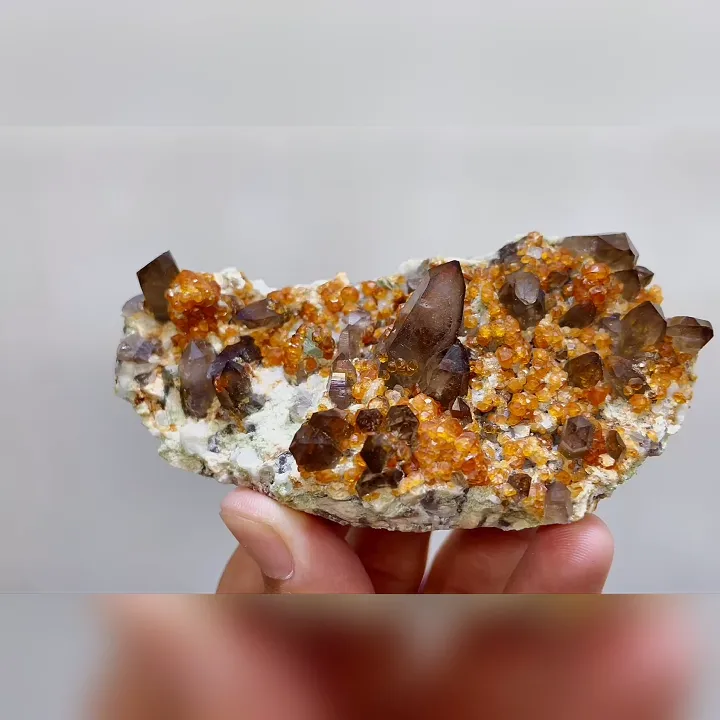 Natural Garnet and Smoky Quartz Symbiosis comes from Fujian,China 105*50*30MM image