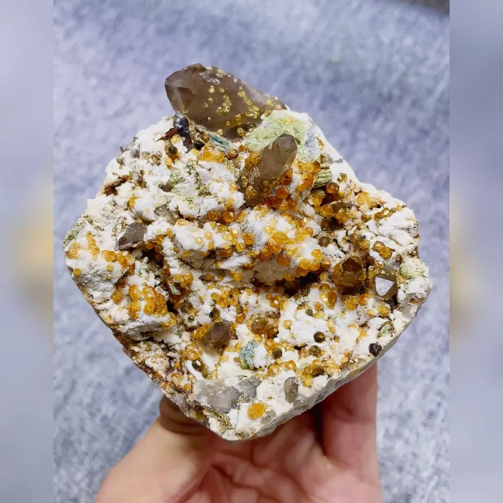 Natural Garnet and Smoky Quartz Symbiosis comes from Fujian,China 85*75*55MM - image 3