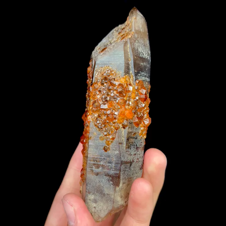 Natural Garnet and Smoky Quartz Tower, Mineral Specimen:Fujian,China (40*120*35MM) - image 4