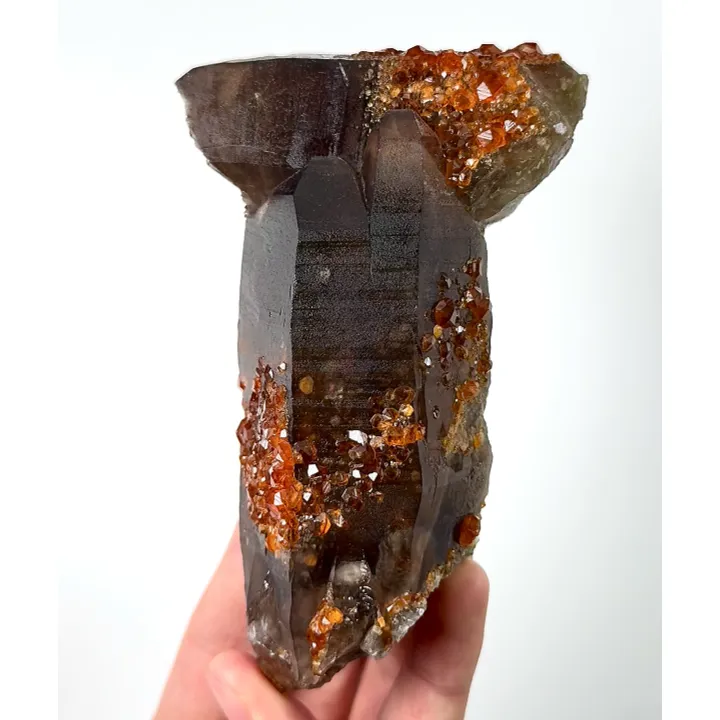 Natural Garnet and Smoky Quartz Tower, Mineral Specimen:Fujian,China (75*125*40MM) - image 5