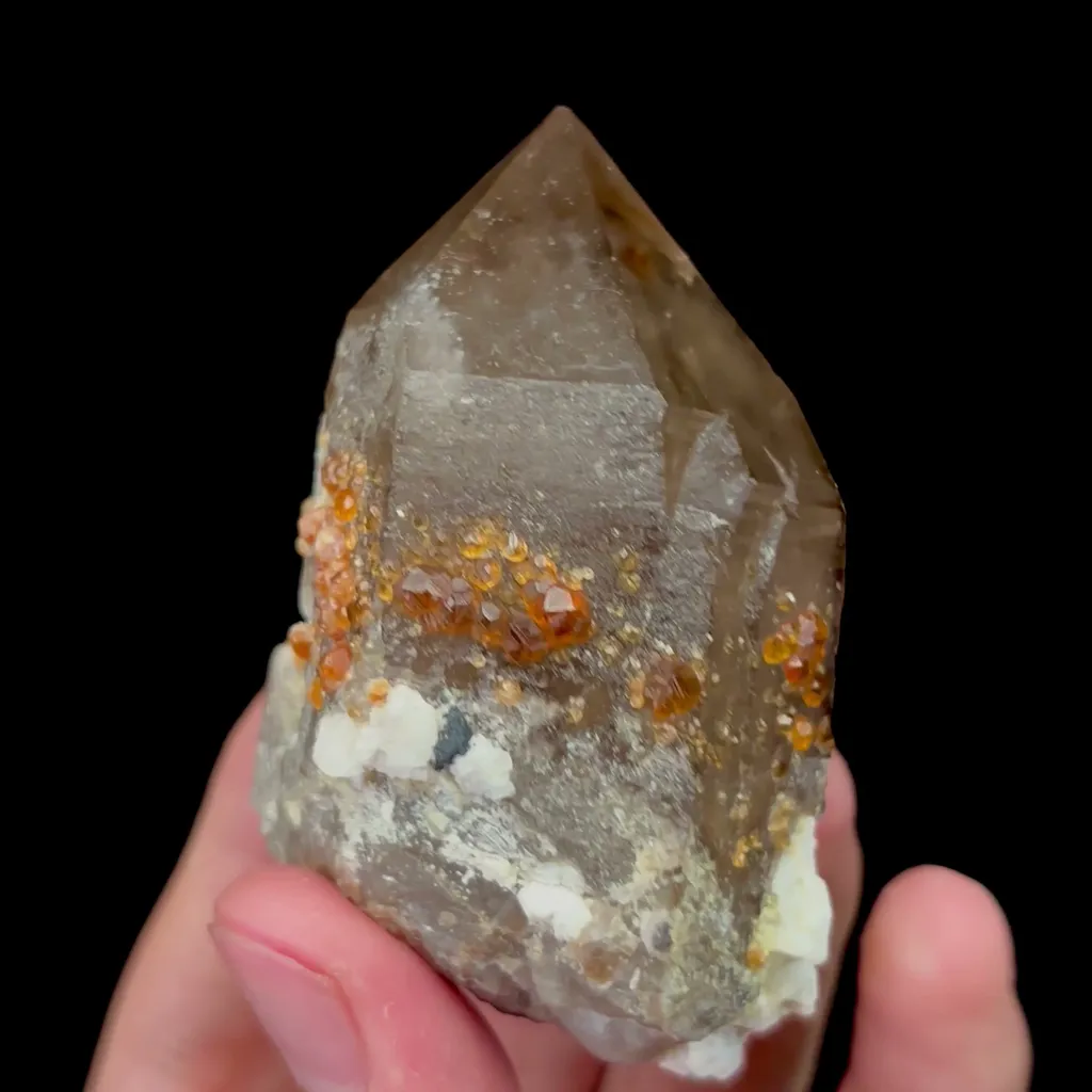 Natural Garnet and Smoky Quartz Tower Mineral Specimen,High Quality Specimen,FUJIAN,CHINA(35*35*70mm) - image 3