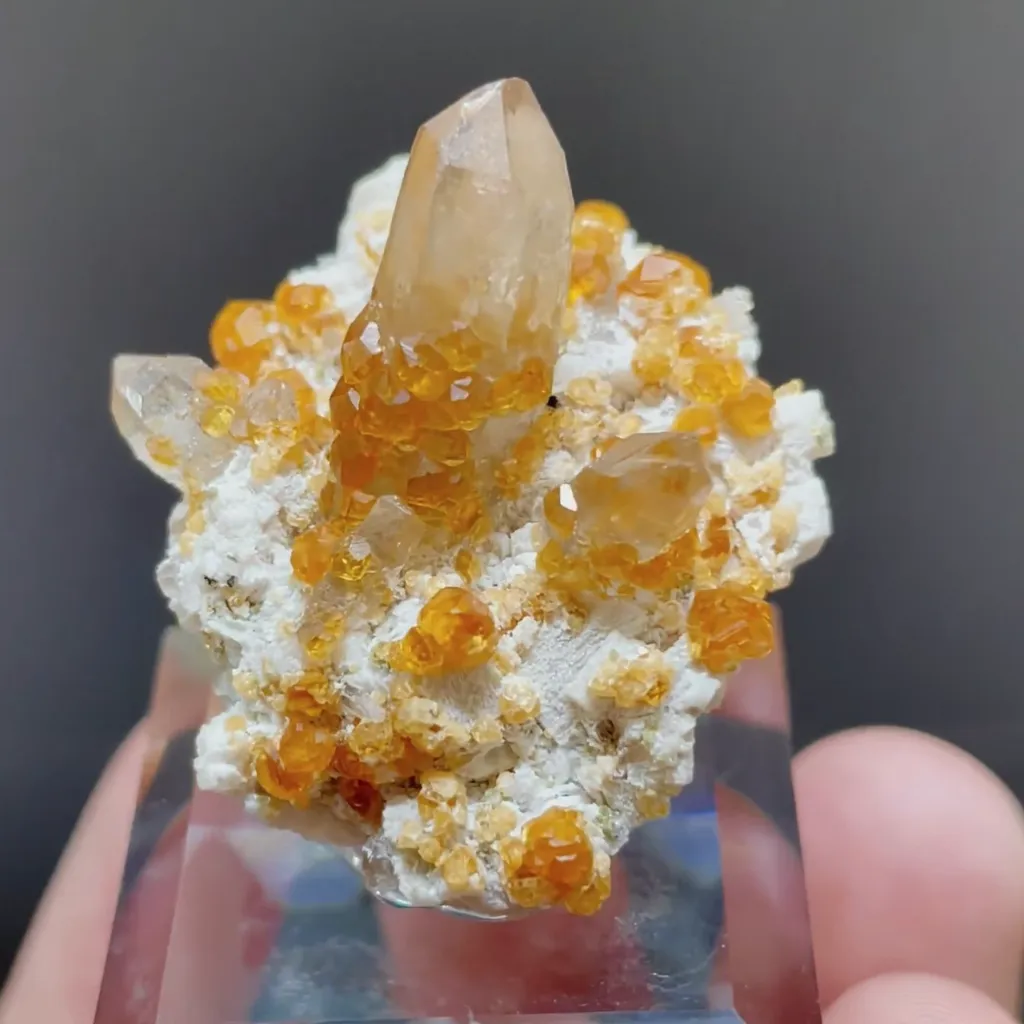 Natural Garnet and Smoky Quartz Tower Symbiosis comes from Fujian,China 30*35*25MM image