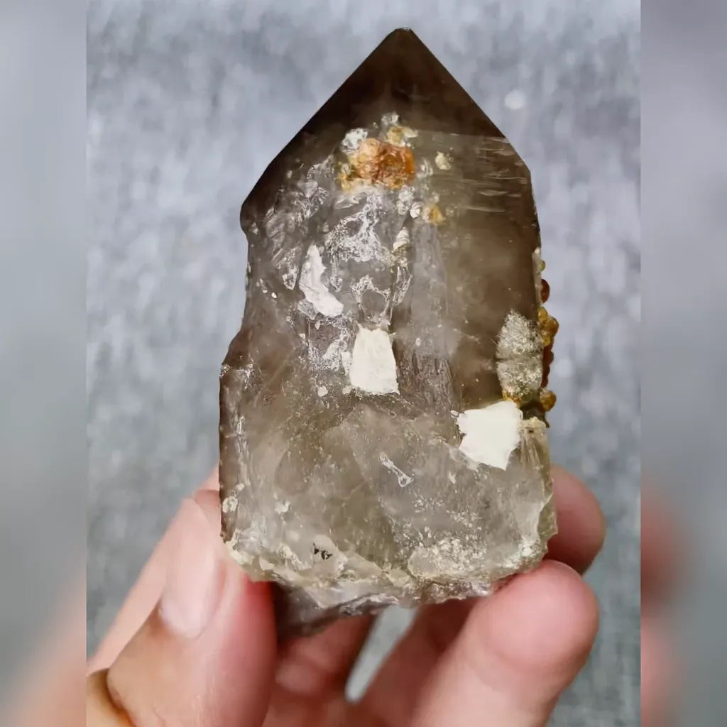 Natural Garnet and Smoky Quartz Tower Symbiosis comes from Fujian,China 35*35*70MM - image 4