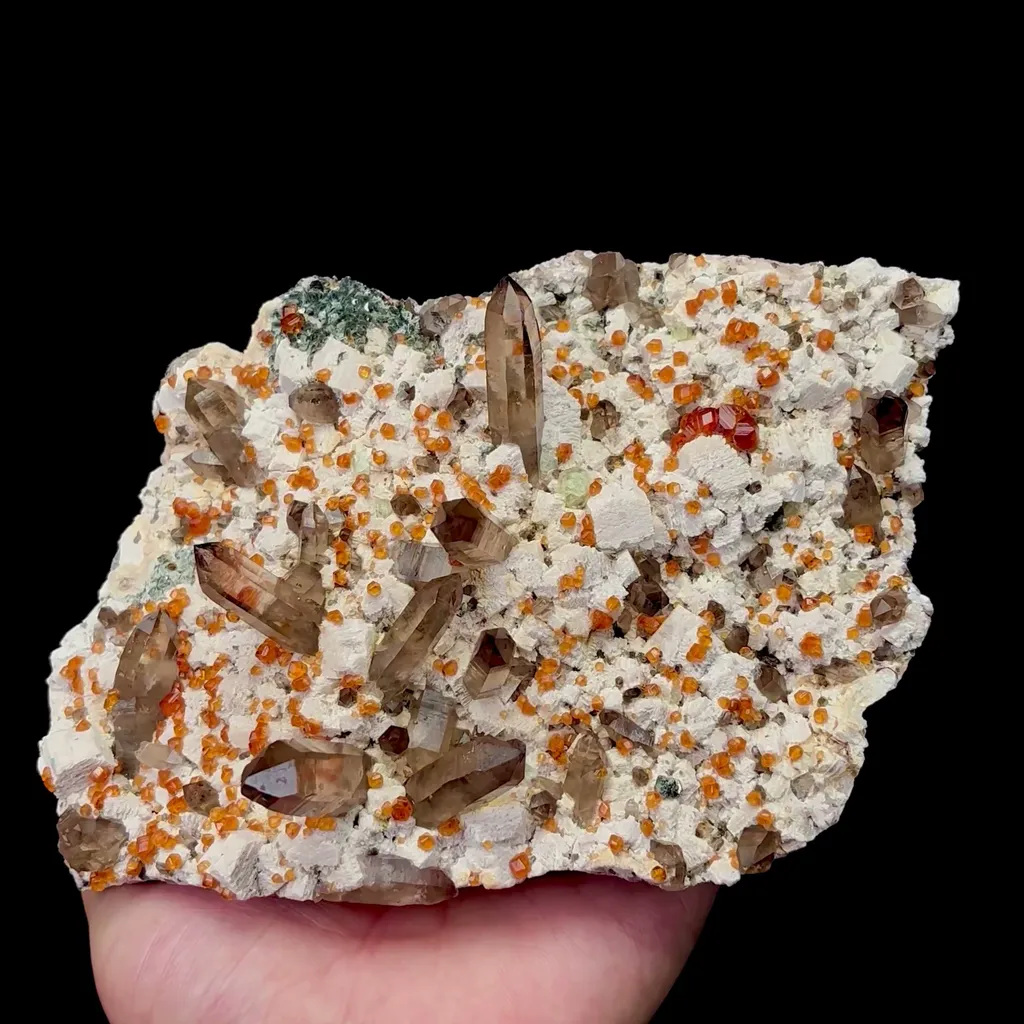 Natural Garnet Smoky Quartz and Feldspar Mineral Specimen,High Quality Specimen,FUJIAN,CHINA(150*115*58mm) image