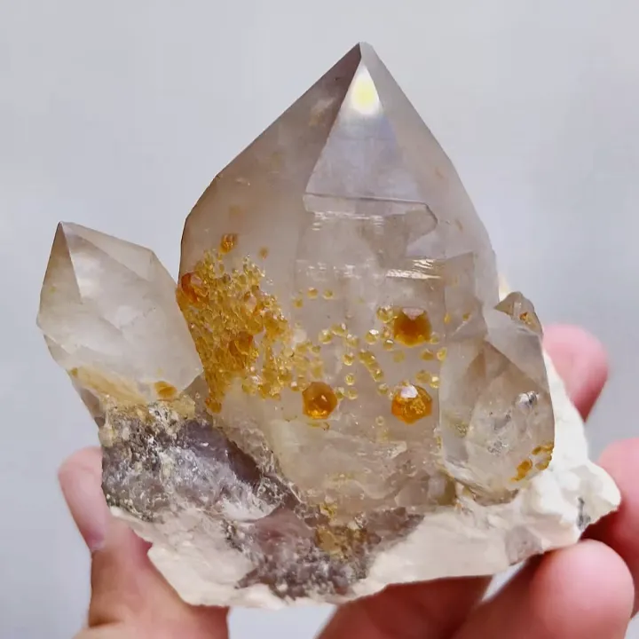 Natural Garnet & Smoky Quartz, Mineral Specimen:Fujian,China (75*65*65mm) - image 3