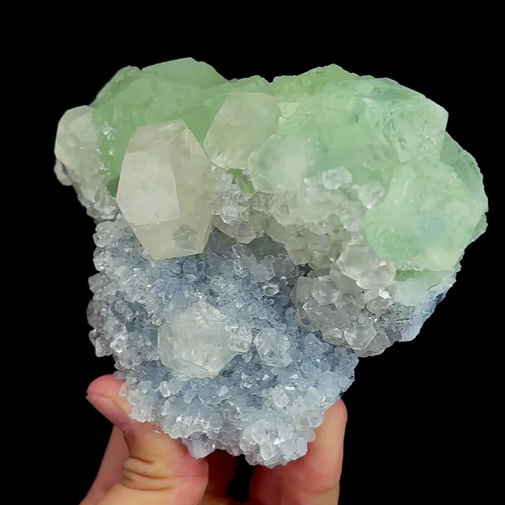 Natural Geen Fluorite and Calcite, Mineral Specimen:Fujian,China (125*95*65MM) image