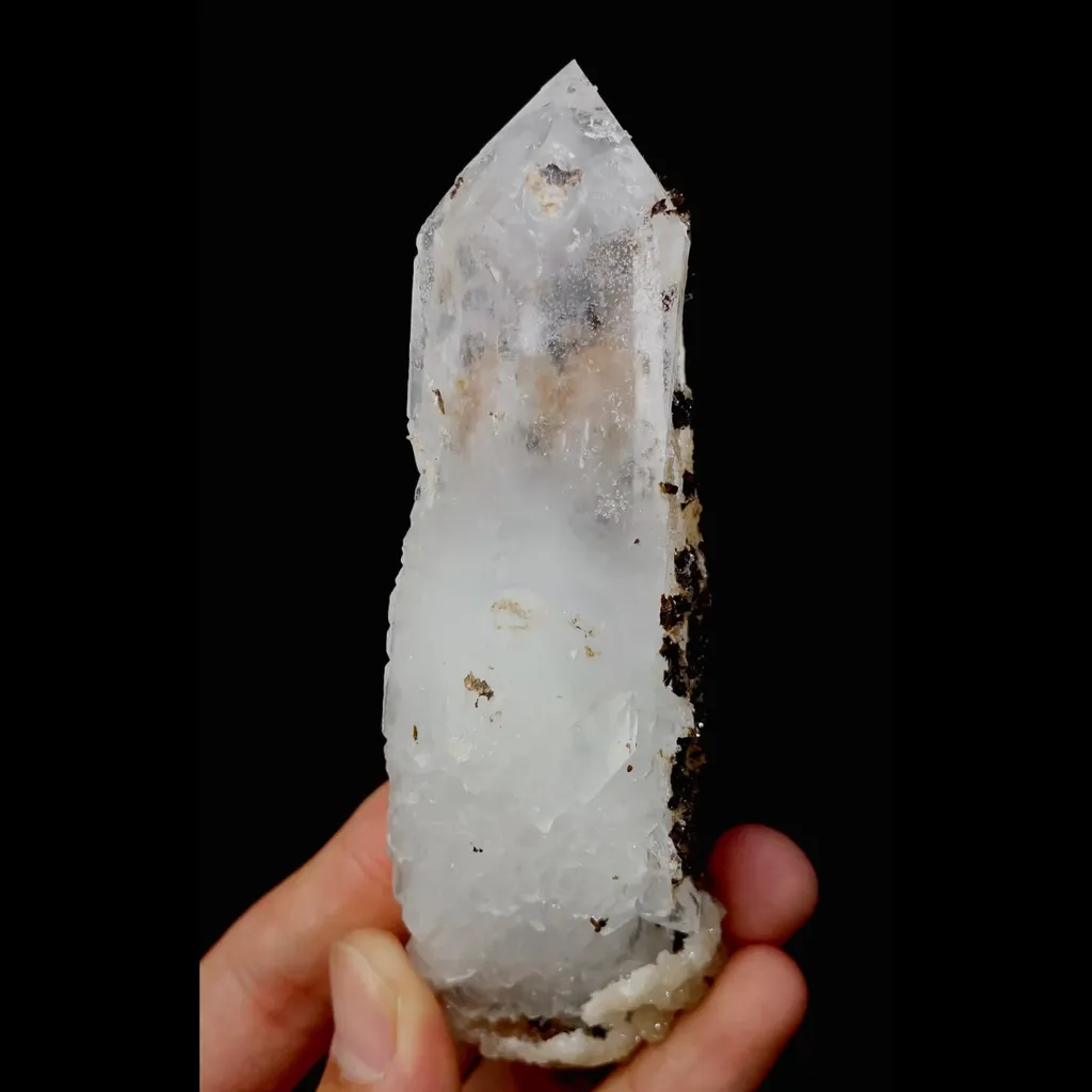 Natural Goethite and Clear Quartz Tower comes from Inner Mongolia,China 30*35*105MM image