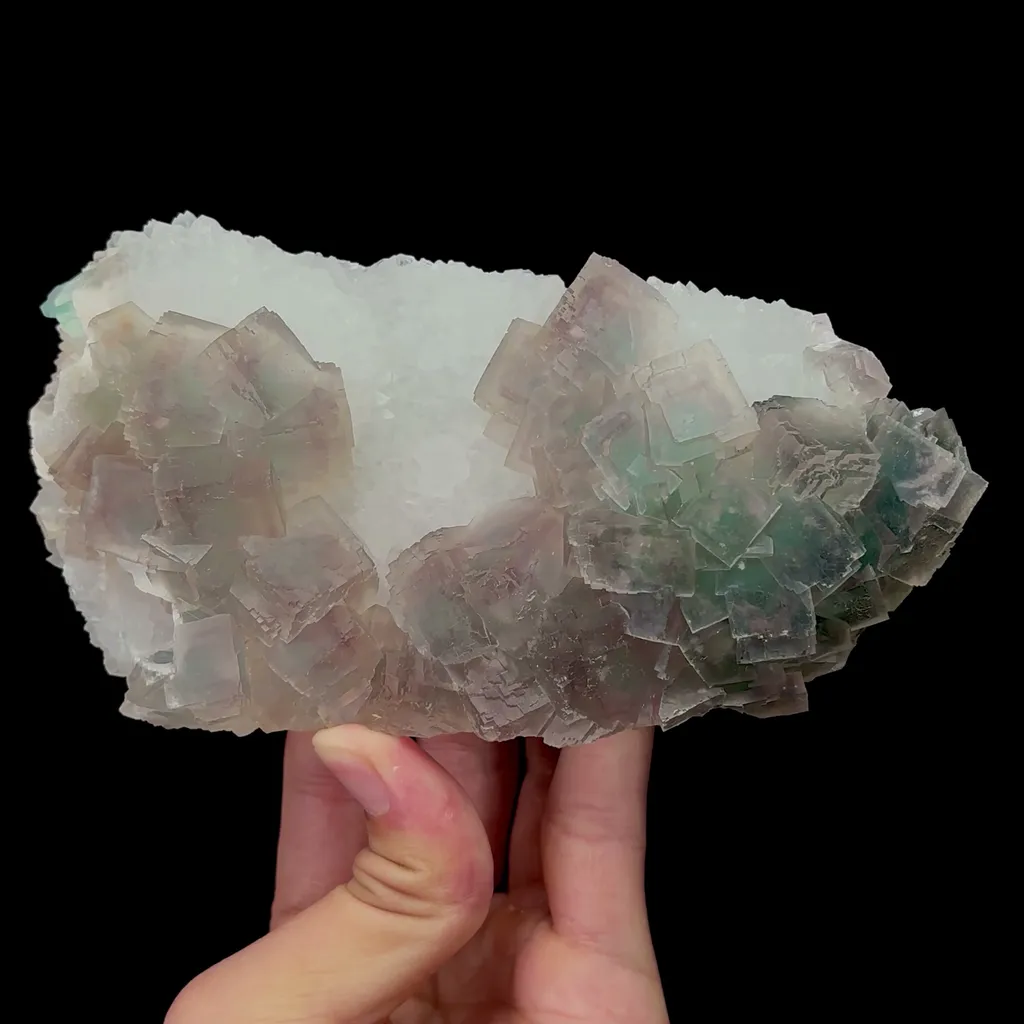 Natural Green and Purple Fluorite and Crystal Symbiosis Mineral Specimen,High Quality Specimen,ZHEJIANG,CHINA(160*84*38mm) - image 4