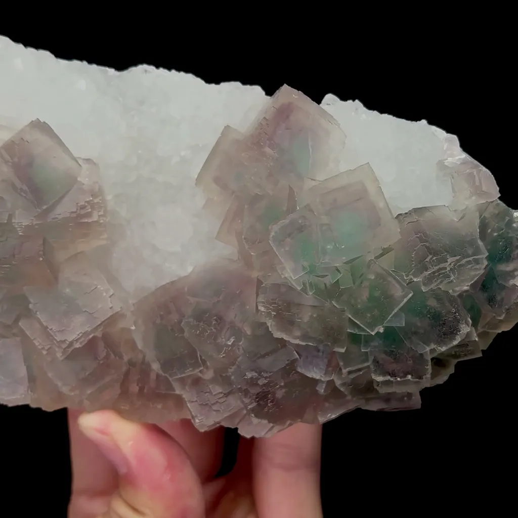 Natural Green and Purple Fluorite and Crystal Symbiosis Mineral Specimen,High Quality Specimen,ZHEJIANG,CHINA(160*84*38mm) - image 3