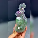 Natural Green and Purple Octahedral Fluorite comes from De'an,Jiangxi 60*45*180MM - image 3