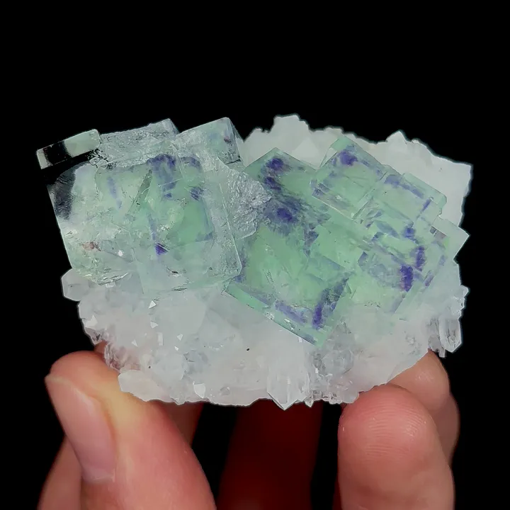 Natural Green and Purple Phantom Fluorite and Quartz, Mineral Specimen:Zhejiang,China (70*55*40MM) - image 2