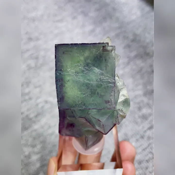 Natural Green and Purple Phantom Fluorite comes from Yaogangxian,Hunan 35*60*25MM - image 2