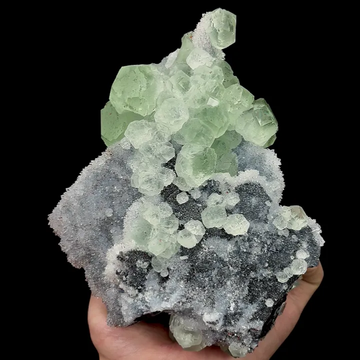 Natural Green Calcite and Quartz Cluster,Mineral Specimen:Fujian,China (140*150*75MM) - image 2