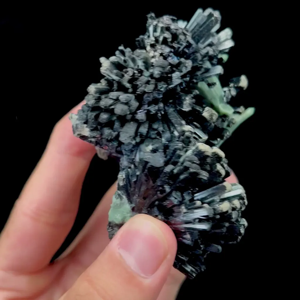 Natural Green Crystal and Black Tourmaline Mineral Specimen,High Quality Specimen,HUANGGANG LIANG,INNER MONGOLIA,CHINA(80*70*54mm) - image 3