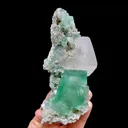 Natural Green Cube Fluorite and Calcite comes from Xianghualing,Hunan 55*120*30MM - image 5
