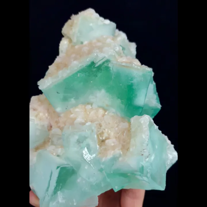 Natural Green Cube Fluorite and Calcite, Mineral Specimen:Xianghualing,Hunan (105*140*60MM) - image 3
