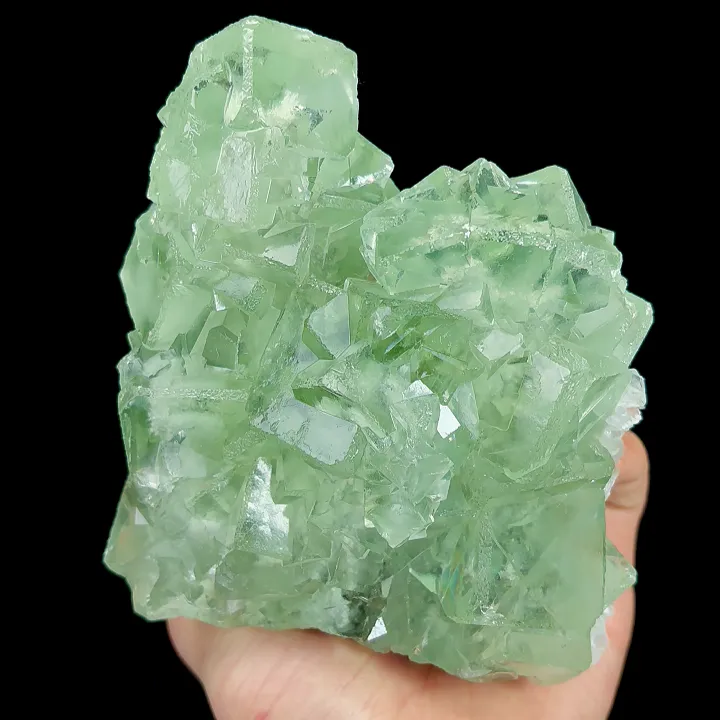 Natural Green Cube Fluorite and Calcite, Mineral Specimen:Xianghualing,Hunan (115*130*90MM) - image 5