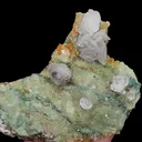 Natural Green Cube Fluorite and Calcite, Mineral Specimen:Xianghualing,Hunan (155*130*45MM) - image 3
