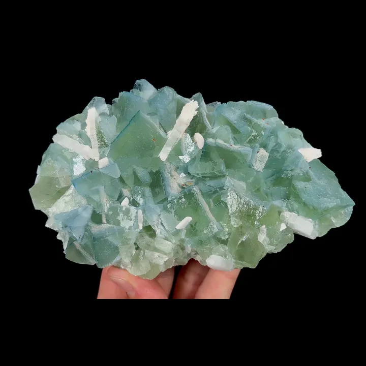 Natural Green Cube Fluorite and Calcite, Mineral Specimen:Xianghualing,Hunan (155*95*40MM) - image 6