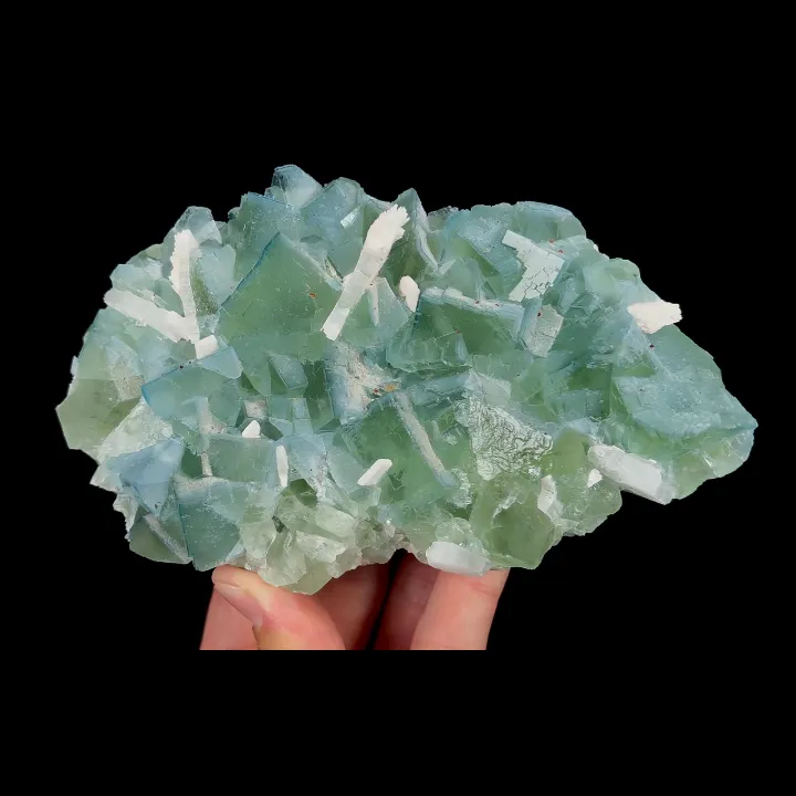 Natural Green Cube Fluorite and Calcite, Mineral Specimen:Xianghualing,Hunan (155*95*40MM) - image 2