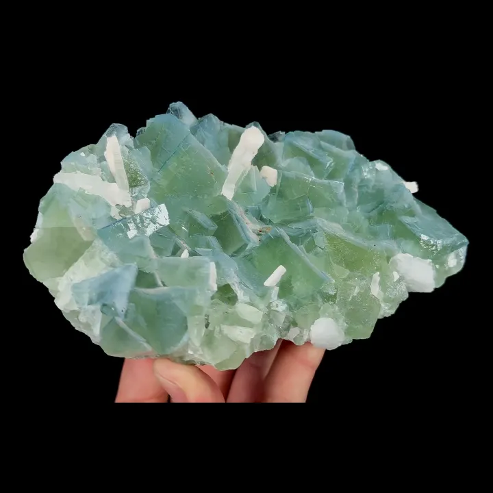 Natural Green Cube Fluorite and Calcite, Mineral Specimen:Xianghualing,Hunan (155*95*40MM) - image 3