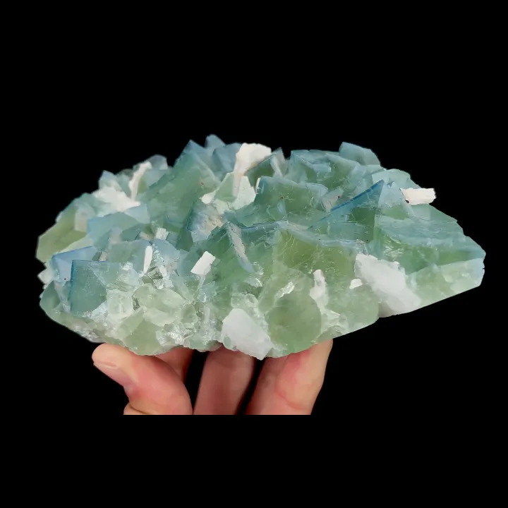 Natural Green Cube Fluorite and Calcite, Mineral Specimen:Xianghualing,Hunan (155*95*40MM) - image 4