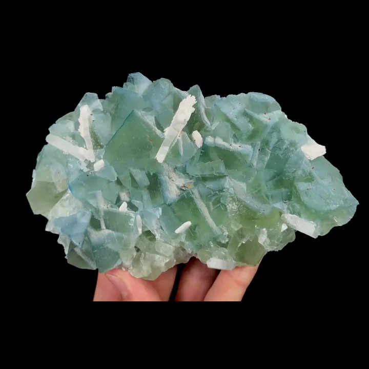 Natural Green Cube Fluorite and Calcite, Mineral Specimen:Xianghualing,Hunan (155*95*40MM) - image 5