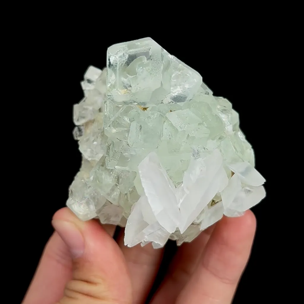 Natural Green Cube Fluorite and Calcite, Mineral Specimen:Xianghualing,Hunan (65*60*40MM) - image 4