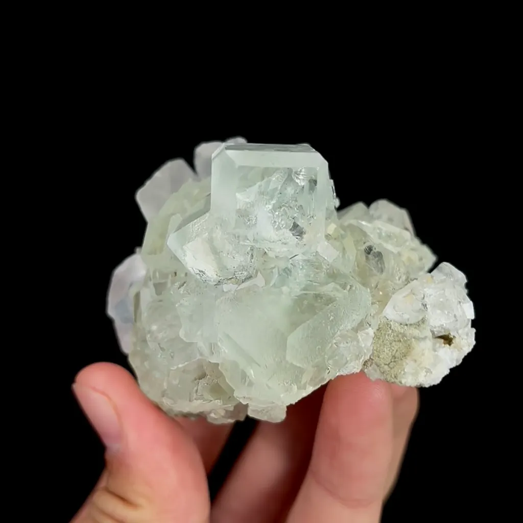 Natural Green Cube Fluorite and Calcite, Mineral Specimen:Xianghualing,Hunan (65*60*40MM) - image 6