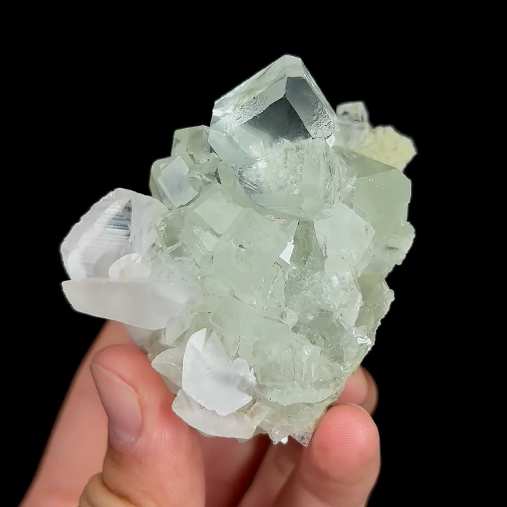 Natural Green Cube Fluorite and Calcite, Mineral Specimen:Xianghualing,Hunan (65*60*40MM) - image 5