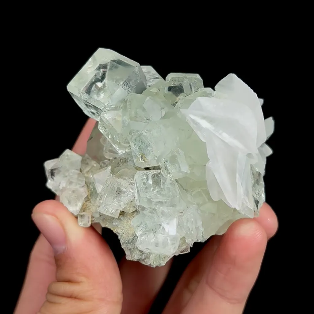 Natural Green Cube Fluorite and Calcite, Mineral Specimen:Xianghualing,Hunan (65*60*40MM) - image 3