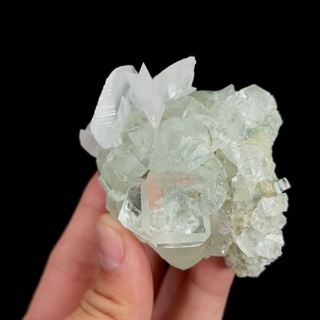 Natural Green Cube Fluorite and Calcite, Mineral Specimen:Xianghualing,Hunan (65*60*40MM) - image 7
