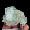 Natural Green Cube Fluorite and Quartz Cluster, Mineral Specimen: Xianghualing,Hunan (45*30*25MM) - image 2