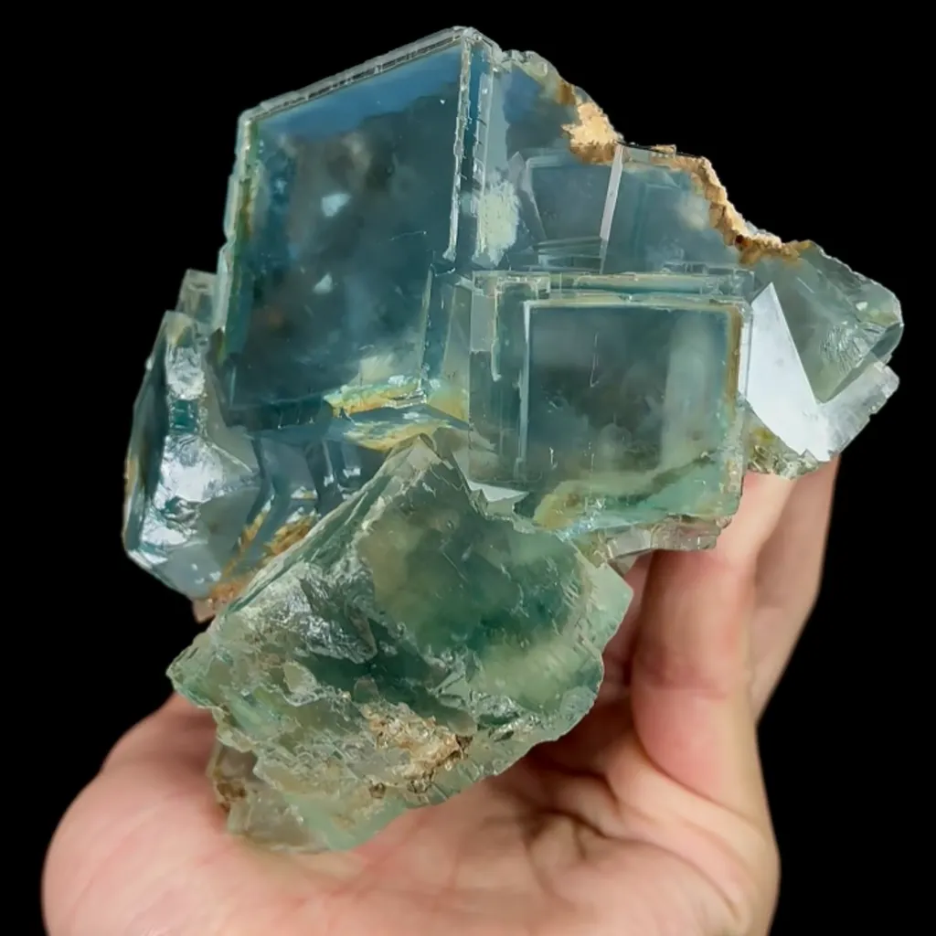 Natural Green Cube Fluorite and Quartz Cluster, Mineral Specimen:Yaogangxian,Hunan (140*100*80MM) image