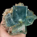 Natural Green Cube Fluorite and Quartz Cluster, Mineral Specimen:Yaogangxian,Hunan (140*100*80MM) - image 3