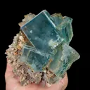 Natural Green Cube Fluorite and Quartz Cluster, Mineral Specimen:Yaogangxian,Hunan (140*100*80MM) - image 5