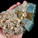 Natural Green Cube Fluorite and Quartz Cluster, Mineral Specimen:Yaogangxian,Hunan (140*100*80MM) - image 4