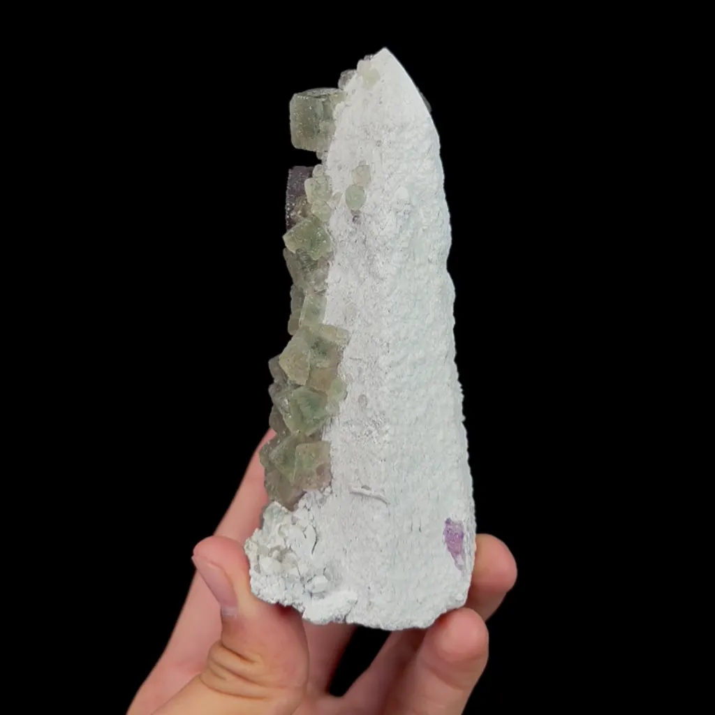 Natural Green Cube Fluorite and Quartz, Mineral Specimen: Inner Mongolia,China (50*120*45MM) - image 2