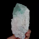 Natural Green Cube Fluorite and Quartz, Mineral Specimen: Xianghualing,Hunan (70*125*70MM) - image 3