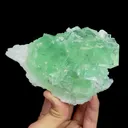 Natural Green Cube Fluorite and Quartz, Mineral Specimen:Xianghualing,Hunan (115*85*65MM) - image 5