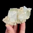 Natural Green Cube Fluorite and Quartz, Mineral Specimen:Xianghualing,Hunan (80*50*35MM) - image 2