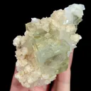 Natural Green Cube Fluorite and Quartz, Mineral Specimen:Xianghualing,Hunan (80*50*35MM) - image 4