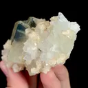 Natural Green Cube Fluorite and Quartz, Mineral Specimen:Xianghualing,Hunan (80*50*35MM) - image 3