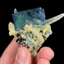 Natural Green Cube Fluorite and Quartz, Mineral Specimen:Yaogangxian,Hunan (35*65*55MM) - image 3