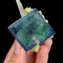 Natural Green Cube Fluorite and Quartz, Mineral Specimen:Yaogangxian,Hunan (35*65*55MM) - image 5
