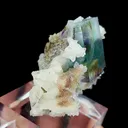 Natural Green Cube Fluorite and Quartz, Mineral Specimen:Yaogangxian,Hunan (50*35*30MM) - image 2