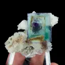 Natural Green Cube Fluorite and Quartz, Mineral Specimen:Yaogangxian,Hunan (50*35*30MM) - image 1