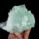 Natural Green Cube Fluorite and Quartz, Mineral Specimen:Zhejiang,China (110*85*70MM) - image 3